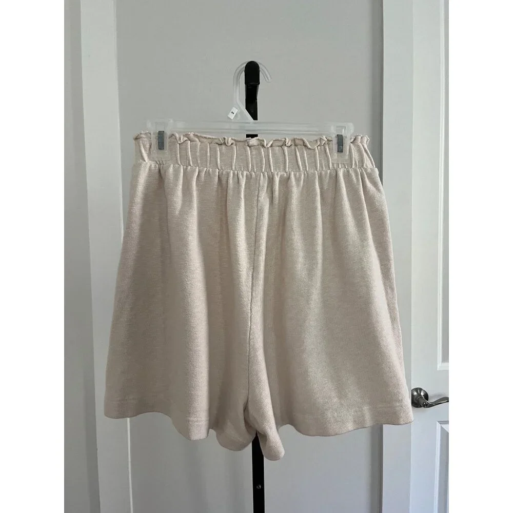 Free People Beach Cotton Linen Blend Shorts Size L - Picture 3 of 9